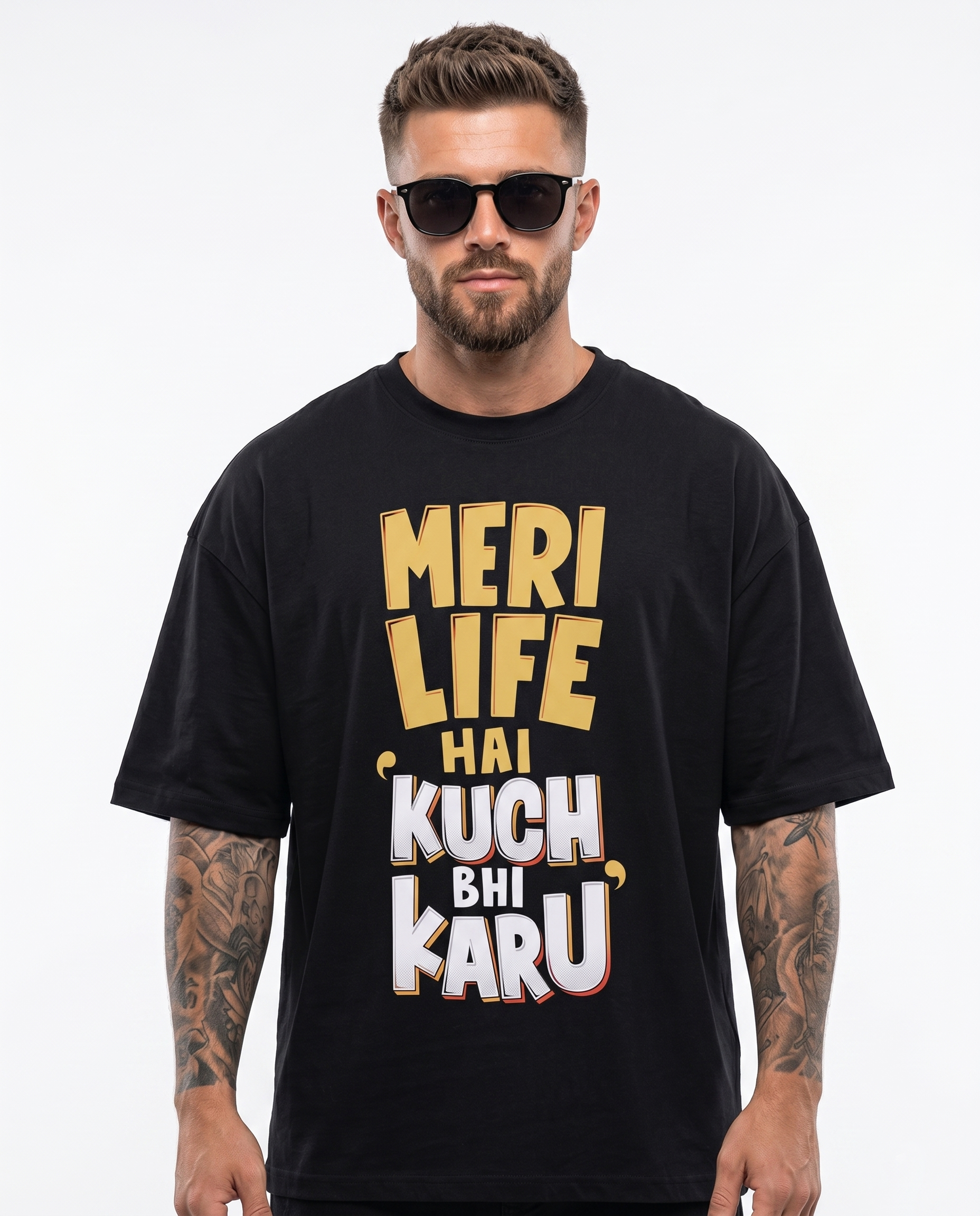 'Meri Life Hai' Oversized T-Shirt for Men/Women