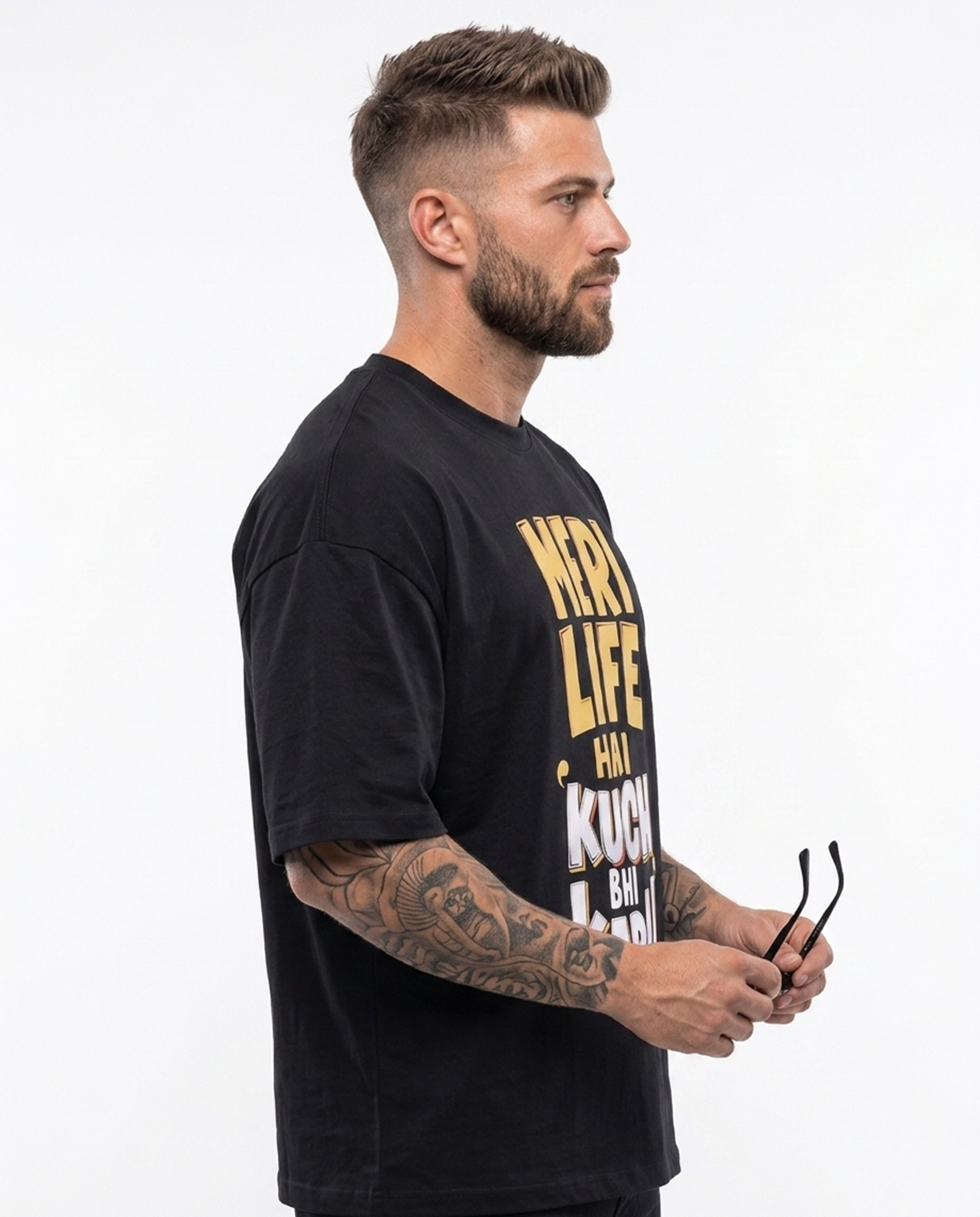'Meri Life Hai' Oversized T-Shirt for Men/Women