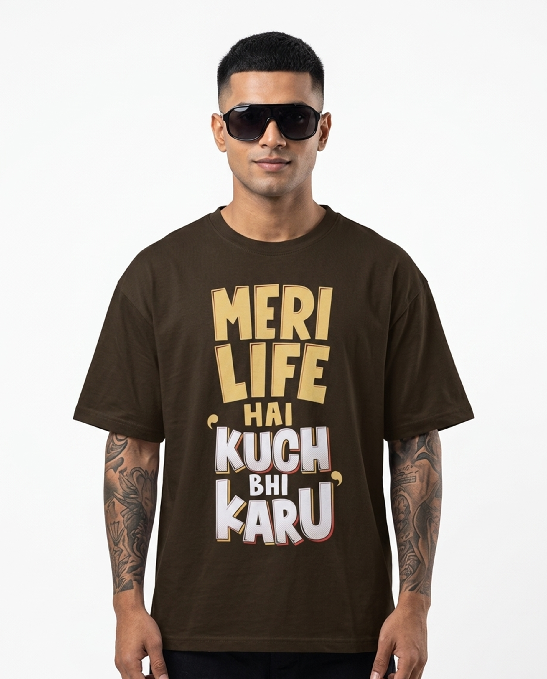 'Meri Life Hai' Oversized T-Shirt for Men/Women