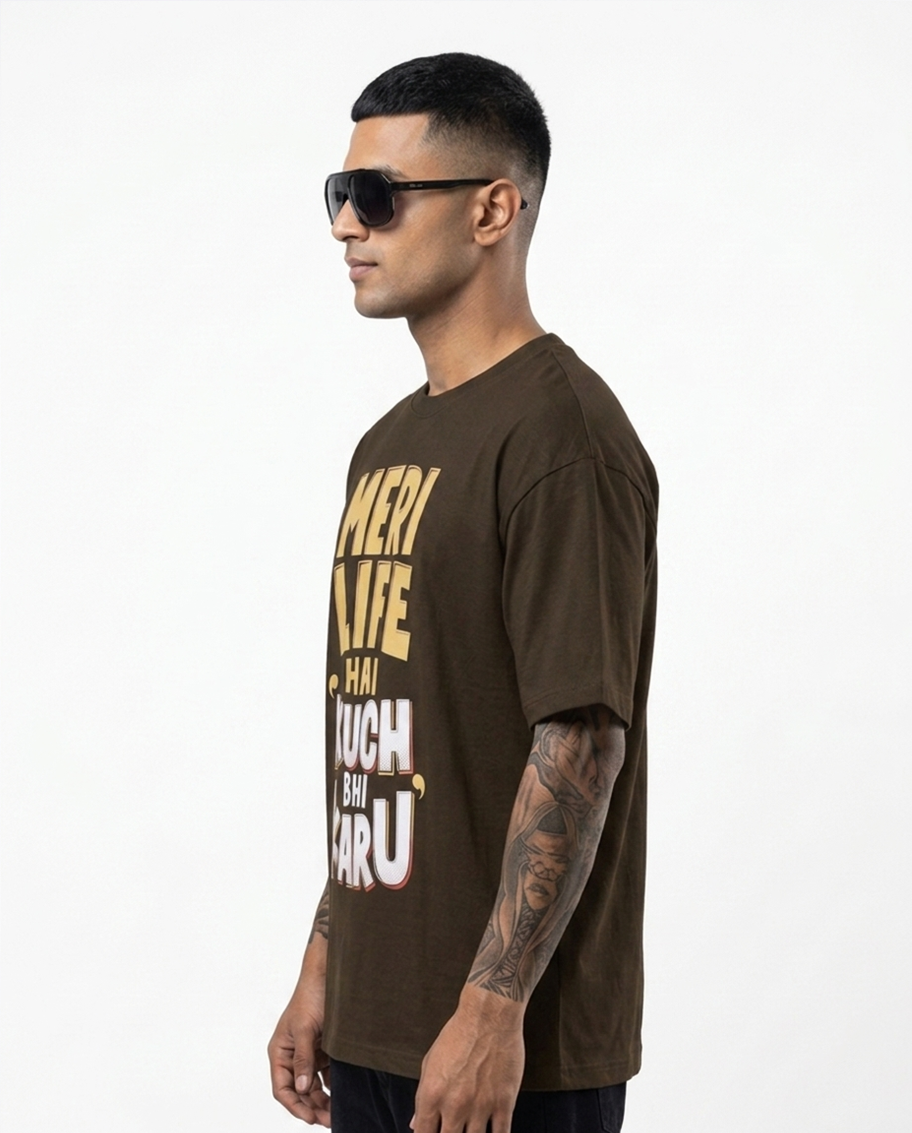 'Meri Life Hai' Oversized T-Shirt for Men/Women