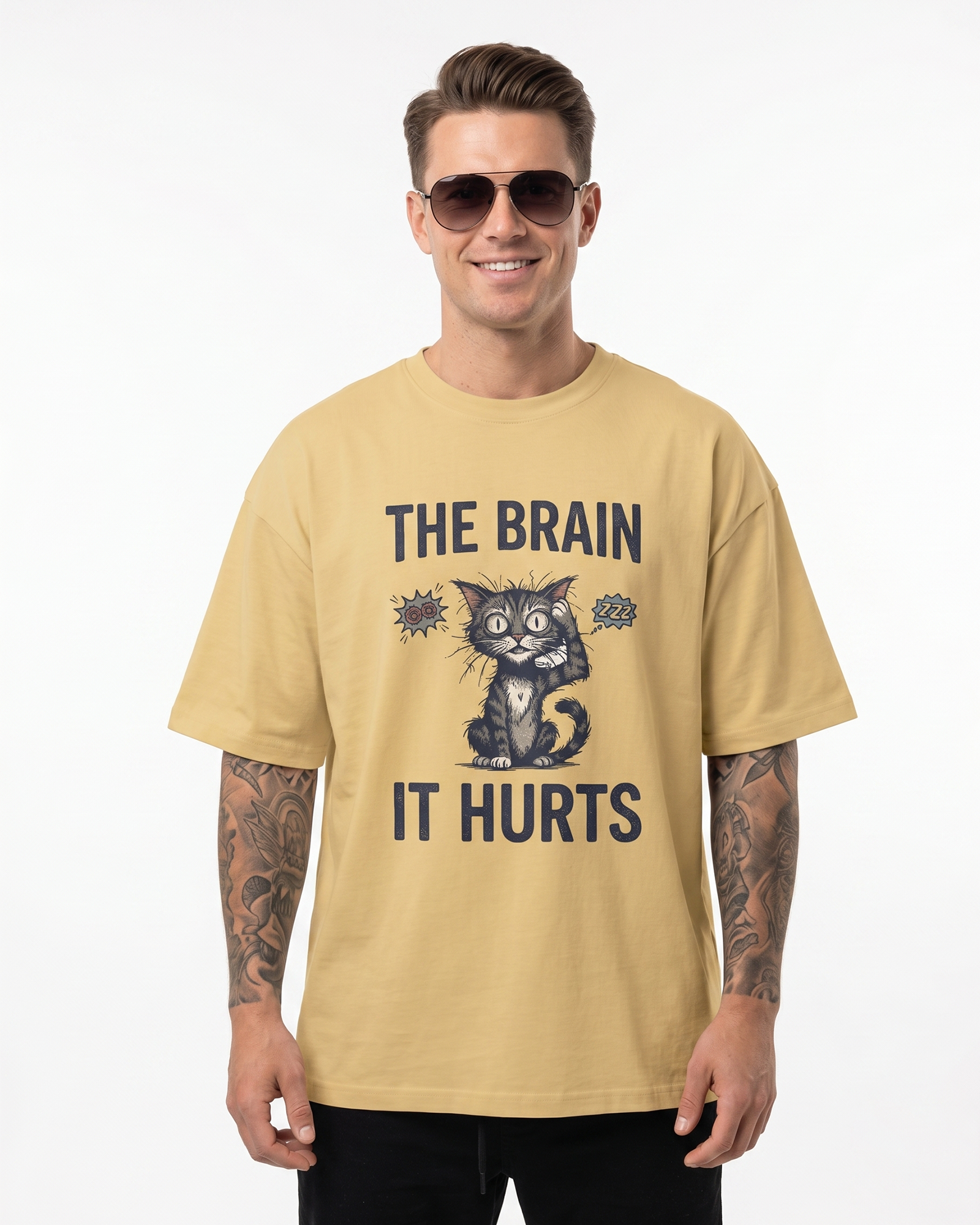 'The Brain It Hurts' Oversized T-Shirt for Men/Women