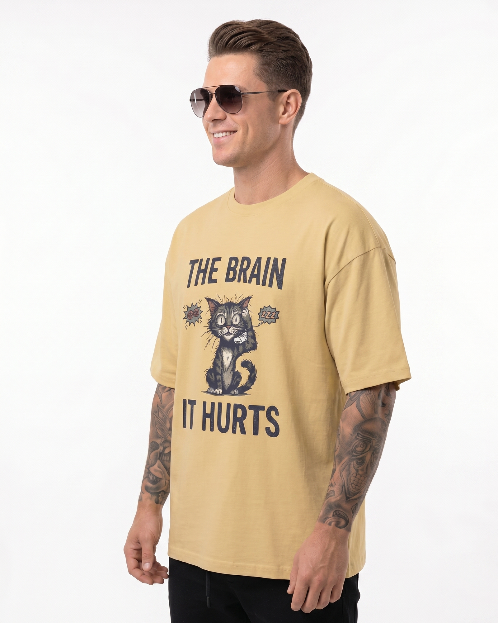'The Brain It Hurts' Oversized T-Shirt for Men/Women
