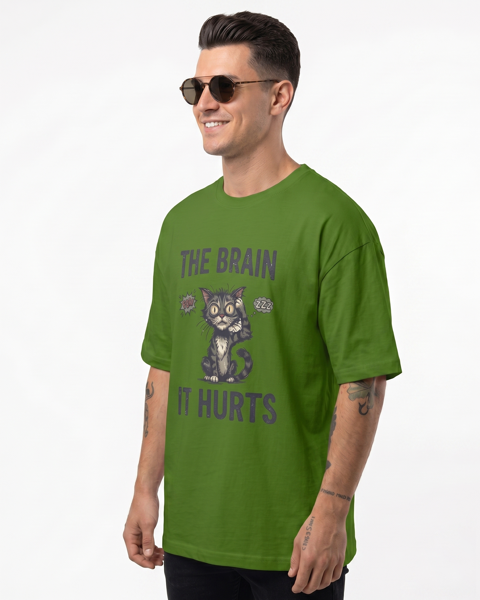 'The Brain It Hurts' Oversized T-Shirt for Men/Women