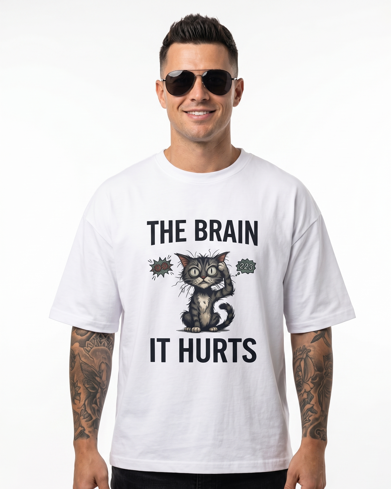 'The Brain It Hurts' Oversized T-Shirt for Men/Women