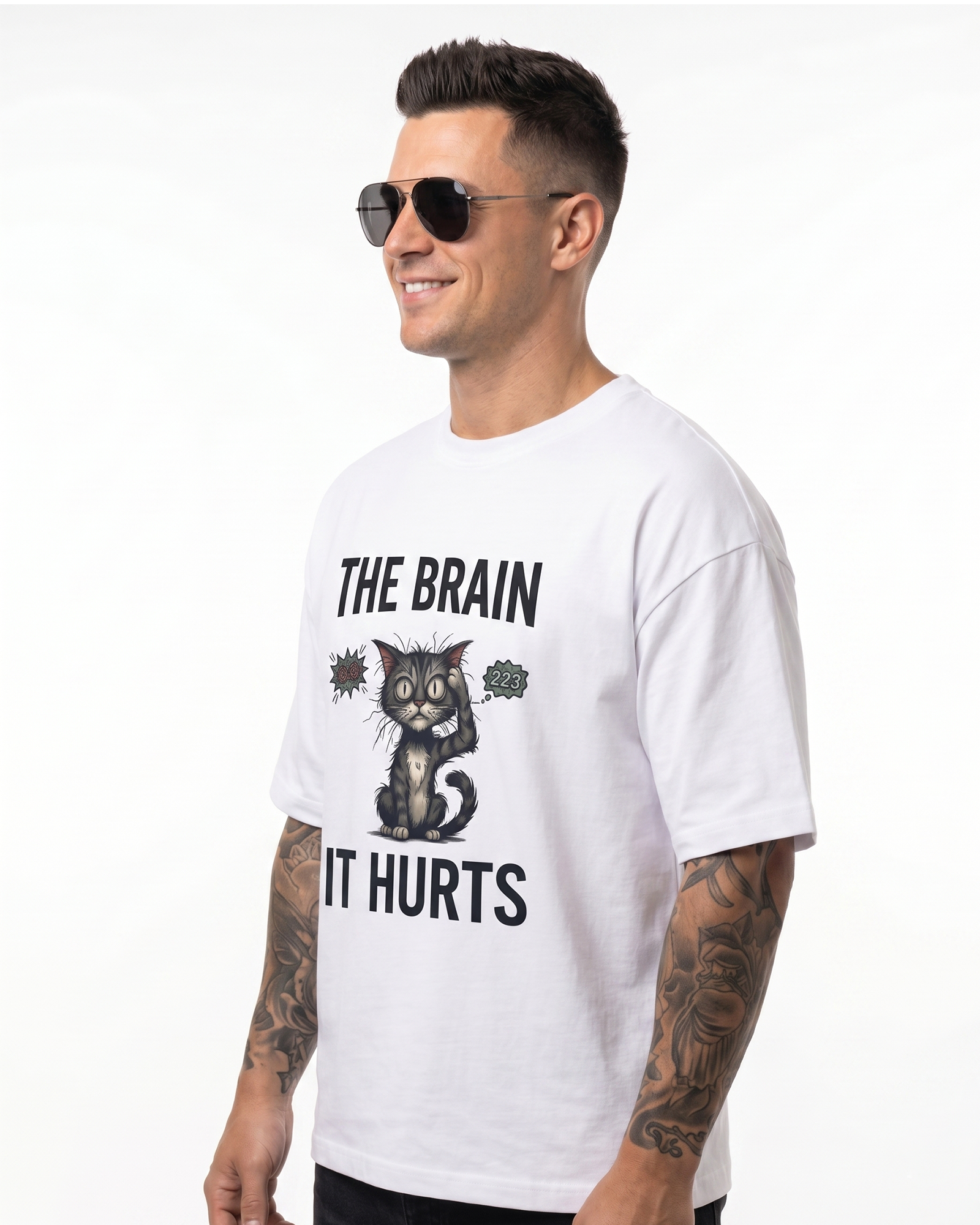 'The Brain It Hurts' Oversized T-Shirt for Men/Women