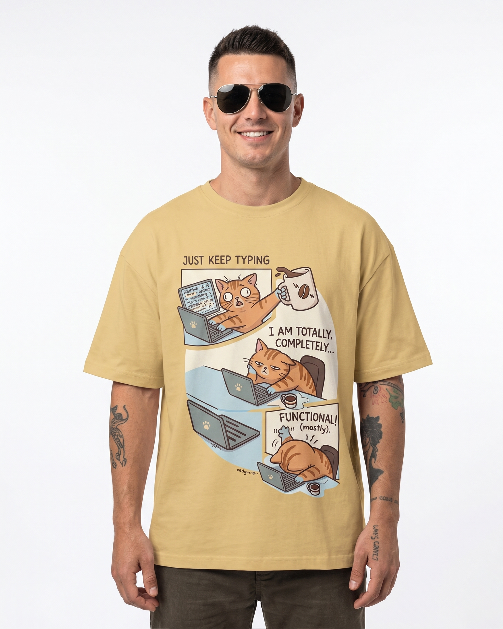 'Just Keep Typing' Oversized T-Shirt for Men/Women