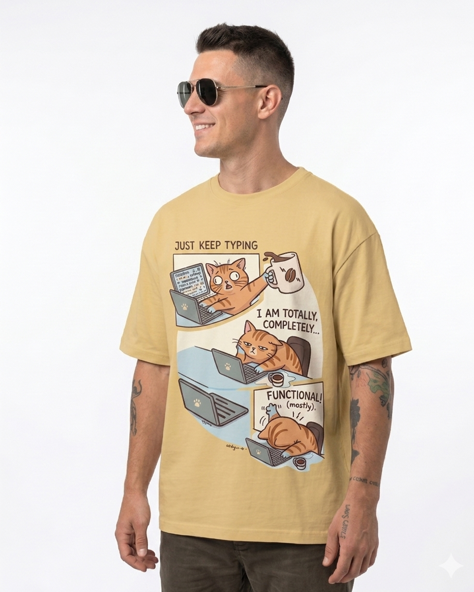 'Just Keep Typing' Oversized T-Shirt for Men/Women