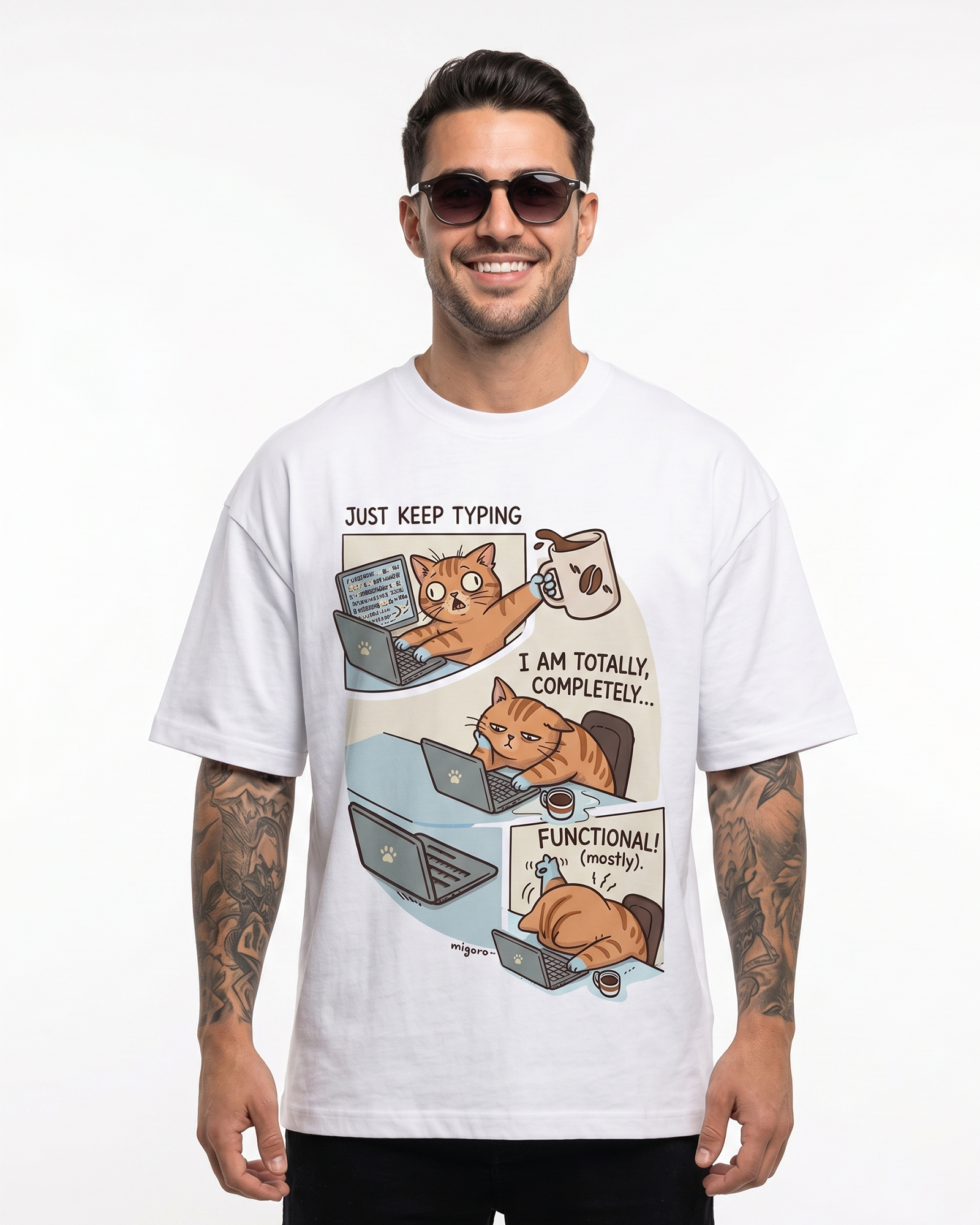 'Just Keep Typing' Oversized T-Shirt for Men/Women