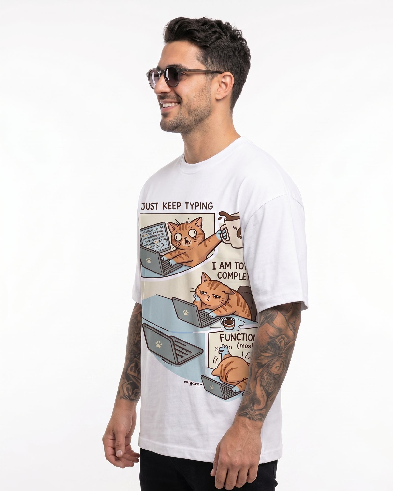 'Just Keep Typing' Oversized T-Shirt for Men/Women